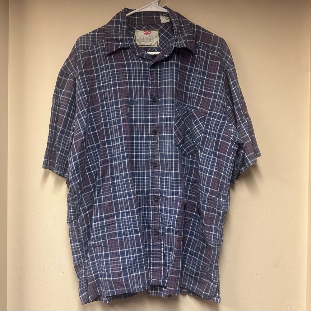 Levi's Men's Casual‎ Blue and Brown Plaid Shirt